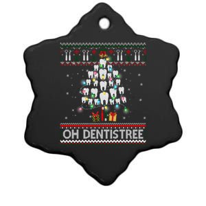 Oh Dentistree Dentist Christmas Ugly Xmas Sweater Gift Ceramic Star Ornament