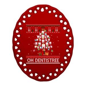 Oh Dentistree Dentist Christmas Ugly Xmas Sweater Gift Ceramic Oval Ornament