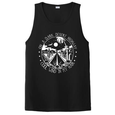 On Dark Deserts Highway Vintage Design Cool Wind In My Hair PosiCharge Competitor Tank