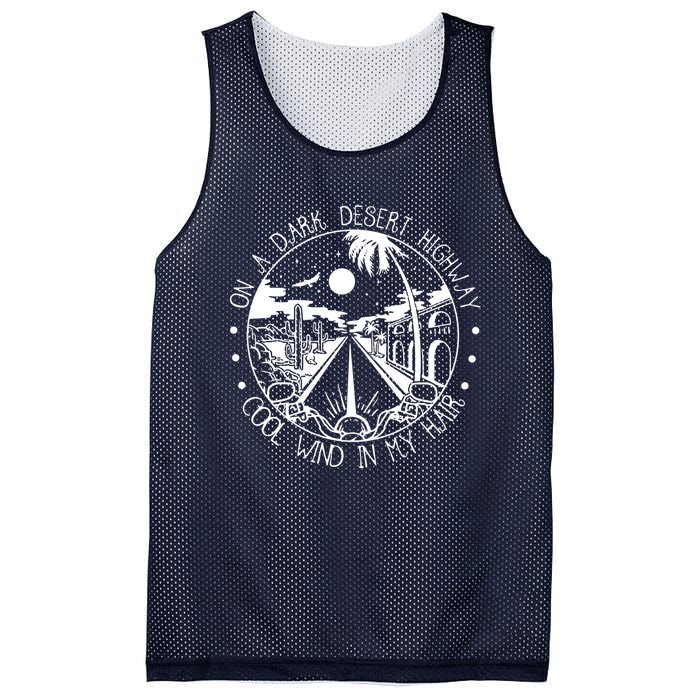 On Dark Deserts Highway Vintage Design Cool Wind In My Hair Mesh Reversible Basketball Jersey Tank