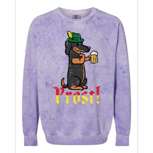 Oktoberfest Dog Dachshund Prost Wiener German Dad Colorblast Crewneck Sweatshirt