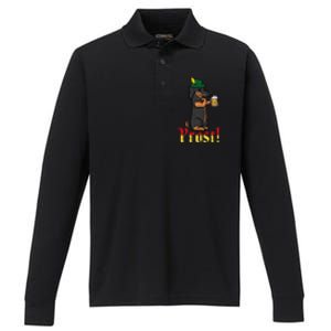 Oktoberfest Dog Dachshund Prost Wiener German Dad Performance Long Sleeve Polo