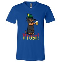 Oktoberfest Dog Dachshund Prost Wiener German Dad V-Neck T-Shirt