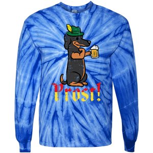 Oktoberfest Dog Dachshund Prost Wiener German Dad Tie-Dye Long Sleeve Shirt