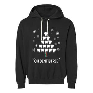 Oh Dentistree Dentist Christmas Sweater Design Gift Garment-Dyed Fleece Hoodie