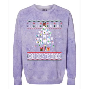 Oh Dentistree Dentist Christmas Ugly Xmas Sweater Gift Colorblast Crewneck Sweatshirt