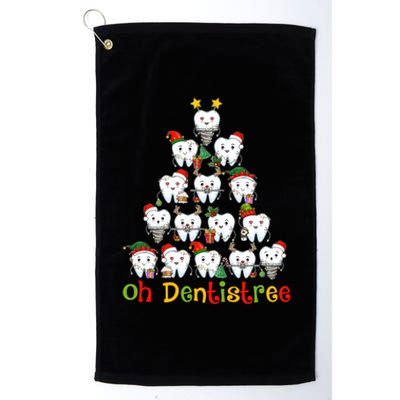 Oh Dentistree Dental Hygienist Tooth Santa Snowing Xmas Tree Gift Platinum Collection Golf Towel