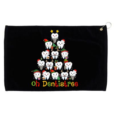 Oh Dentistree Dental Hygienist Tooth Santa Snowing Xmas Tree Gift Grommeted Golf Towel