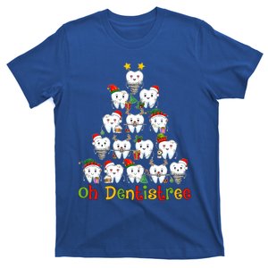 Oh Dentistree Dental Hygienist Tooth Santa Snowing Xmas Tree Gift T-Shirt