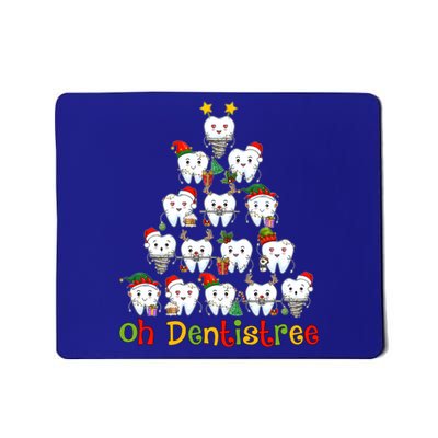 Oh Dentistree Dental Hygienist Tooth Santa Snowing Xmas Tree Gift Mousepad