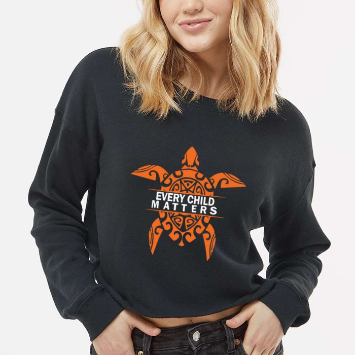 Orange Day Every Child Matters Indigenous Awareness Equality Cropped Pullover Crew