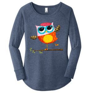 Owl Diaries Essentials Women's Perfect Tri Tunic Long Sleeve Shirt