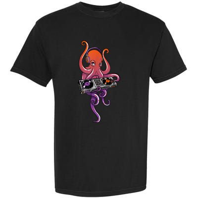 Octopus DJ Electronic Music Techno Rave Party Garment-Dyed Heavyweight T-Shirt