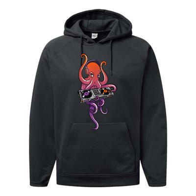 Octopus DJ Electronic Music Techno Rave Party Performance Fleece Hoodie