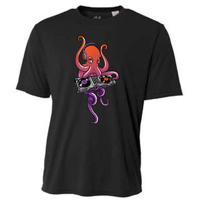 Octopus DJ Electronic Music Techno Rave Party Cooling Performance Crew T-Shirt