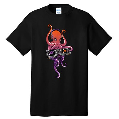 Octopus DJ Electronic Music Techno Rave Party Tall T-Shirt