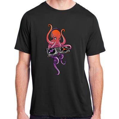 Octopus DJ Electronic Music Techno Rave Party Adult ChromaSoft Performance T-Shirt