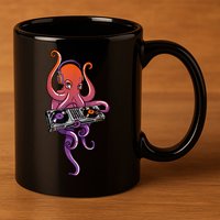 Octopus DJ Electronic Music Techno Rave Party 11oz C Handle Ceramic Mug