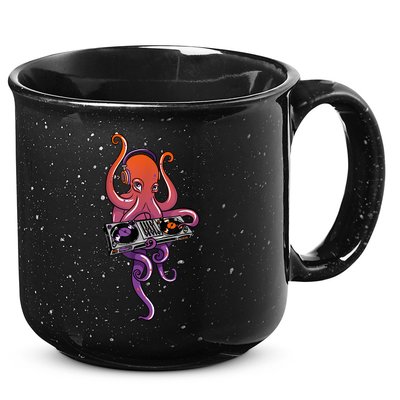 Octopus DJ Electronic Music Techno Rave Party 15oz Campfire Ceramic Mug