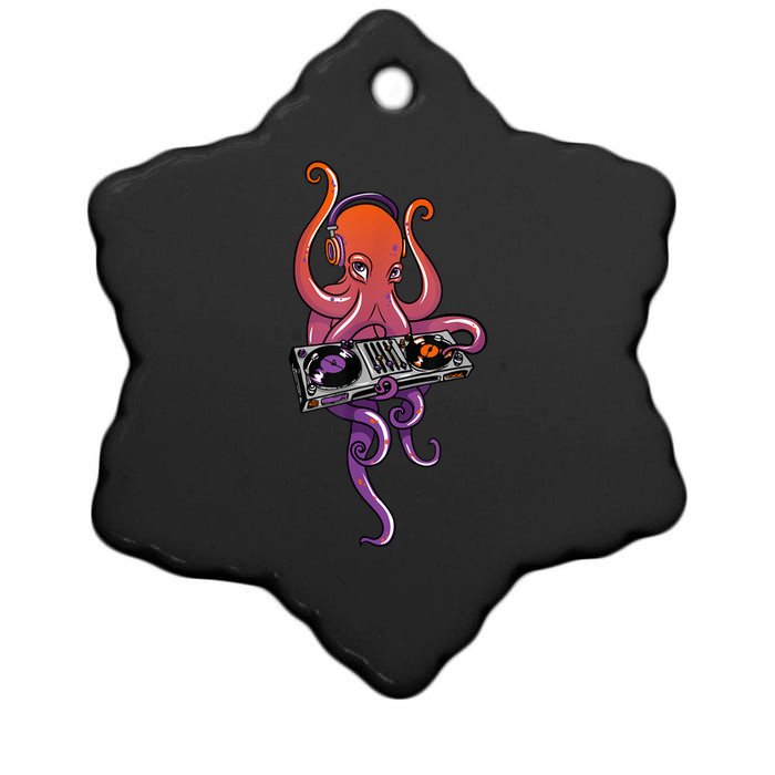 Octopus DJ Electronic Music Techno Rave Party Ceramic Star Ornament