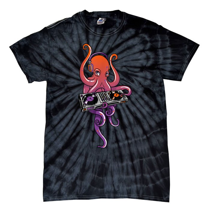 Octopus DJ Electronic Music Techno Rave Party Tie-Dye T-Shirt