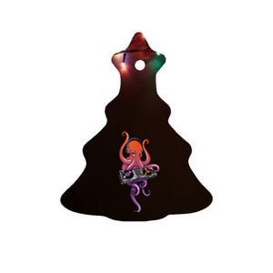 Octopus DJ Electronic Music Techno Rave Party Ceramic Tree Ornament