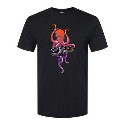 Octopus DJ Electronic Music Techno Rave Party Softstyle® CVC T-Shirt