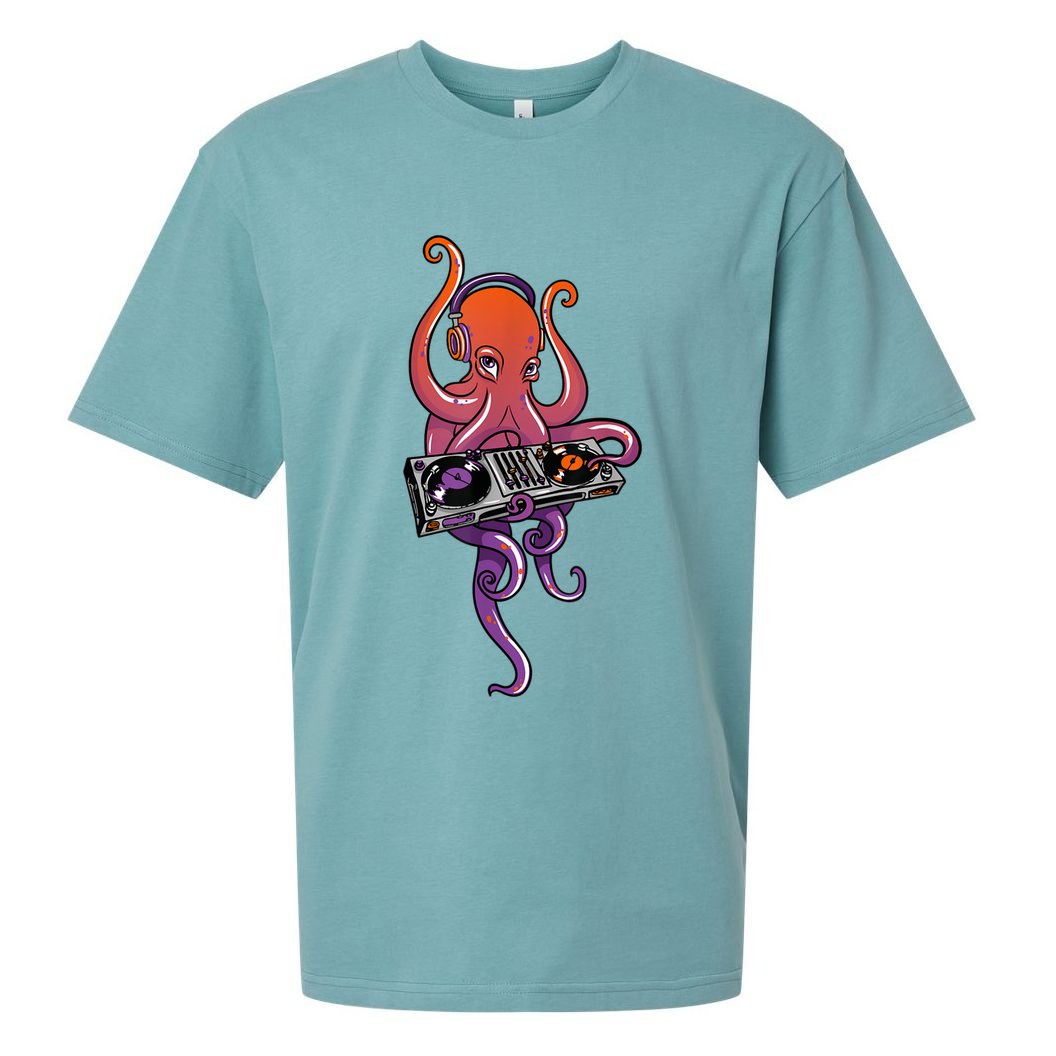 Octopus DJ Electronic Music Techno Rave Party Sueded Cloud Jersey T-Shirt