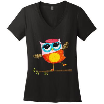 Owl Diaries Essentials Women's V-Neck T-Shirt