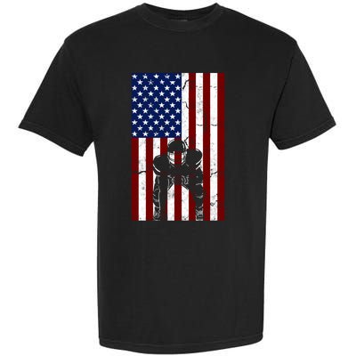 Offensive D-Line Football Pittsburgh Lineman American flag Garment-Dyed Heavyweight T-Shirt