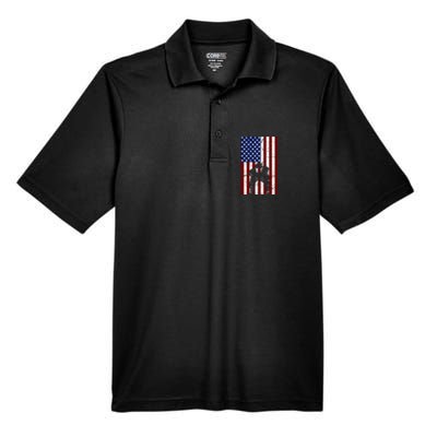 Offensive D-Line Football Pittsburgh Lineman American flag Men's Origin Performance Pique Polo