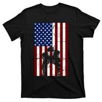 Offensive D-Line Football Pittsburgh Lineman American flag T-Shirt