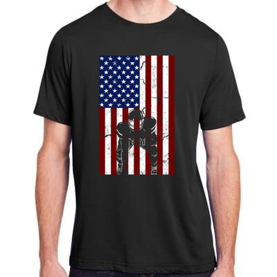 Offensive D-Line Football Pittsburgh Lineman American flag Adult ChromaSoft Performance T-Shirt