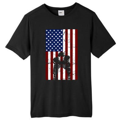 Offensive D-Line Football Pittsburgh Lineman American flag Tall Fusion ChromaSoft Performance T-Shirt