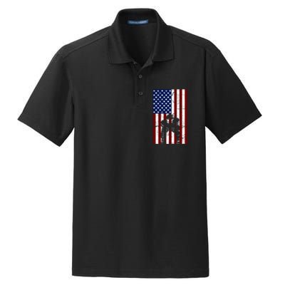 Offensive D-Line Football Pittsburgh Lineman American flag Dry Zone Grid Polo