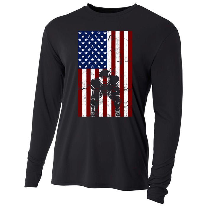 Offensive D-Line Football Pittsburgh Lineman American flag Cooling Performance Long Sleeve Crew