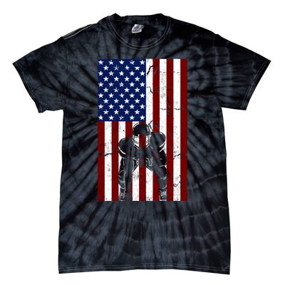 Offensive D-Line Football Pittsburgh Lineman American flag Tie-Dye T-Shirt