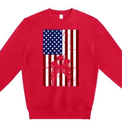 Offensive D-Line Football Pittsburgh Lineman American flag Premium Crewneck Sweatshirt