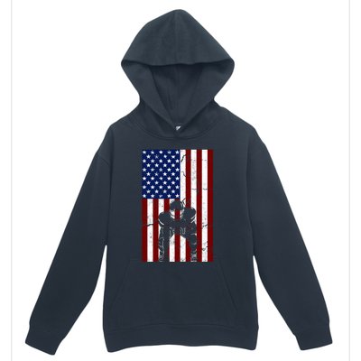 Offensive D-Line Football Pittsburgh Lineman American flag Urban Pullover Hoodie