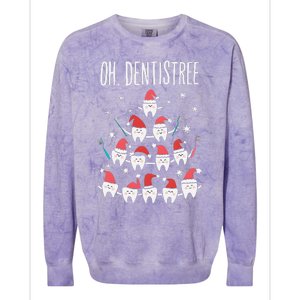 Oh Dentistree Funny Dental Christmas Tooth Hygienist Dentist Colorblast Crewneck Sweatshirt