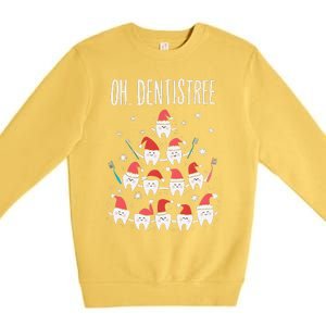 Oh Dentistree Funny Dental Christmas Tooth Hygienist Dentist Premium Crewneck Sweatshirt