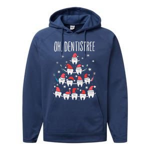 Oh Dentistree Funny Dental Christmas Tooth Hygienist Dentist Performance Fleece Hoodie