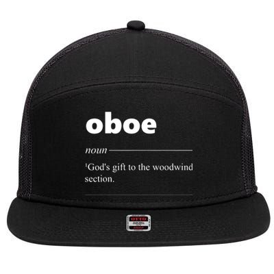 Oboe Definition Funny Gift For Oboist Oboe Lover 7 Panel Mesh Trucker Snapback Hat