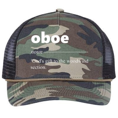 Oboe Definition Funny Gift For Oboist Oboe Lover Retro Rope Trucker Hat Cap