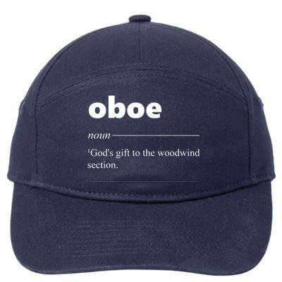 Oboe Definition Funny Gift For Oboist Oboe Lover 7-Panel Snapback Hat