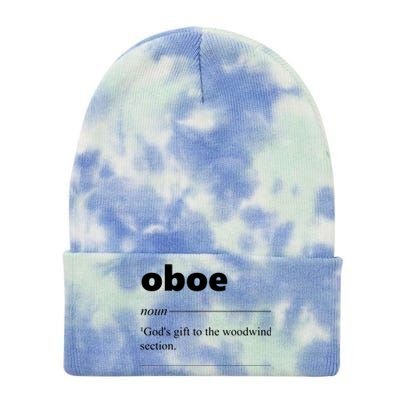 Oboe Definition Funny Gift For Oboist Oboe Lover Tie Dye 12in Knit Beanie