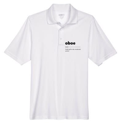 Oboe Definition Funny Gift For Oboist Oboe Lover Men's Origin Performance Pique Polo