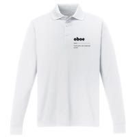 Oboe Definition Funny Gift For Oboist Oboe Lover Performance Long Sleeve Polo