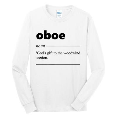 Oboe Definition Funny Gift For Oboist Oboe Lover Tall Long Sleeve T-Shirt