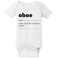 Oboe Definition Funny Gift For Oboist Oboe Lover Baby Bodysuit